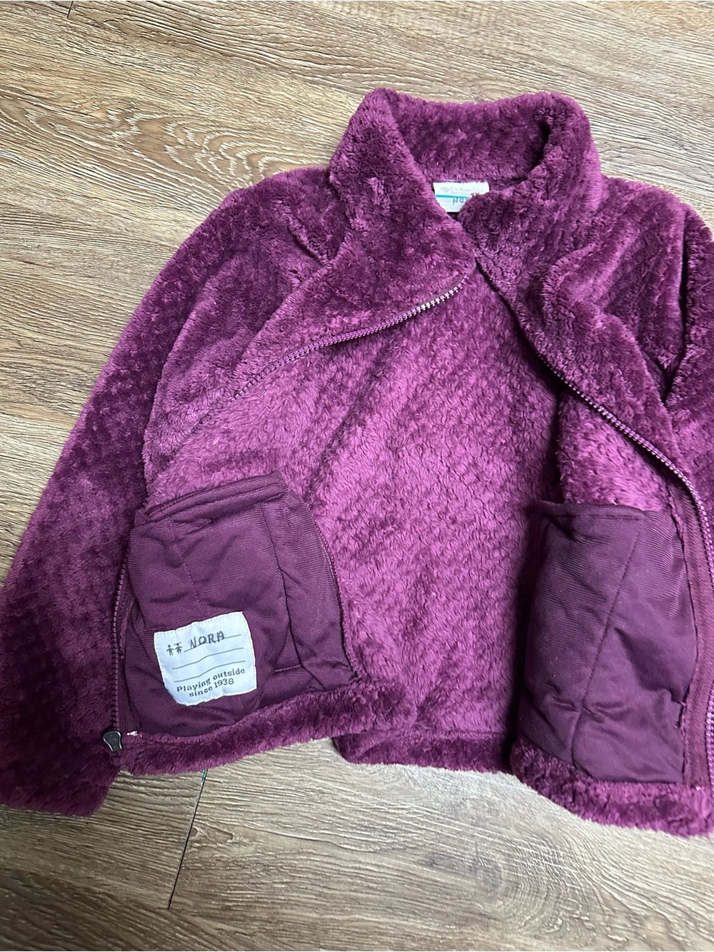 Columbia XS 6 Kids' Plush Fleece Jacket - Purple - Picture 5 of 7